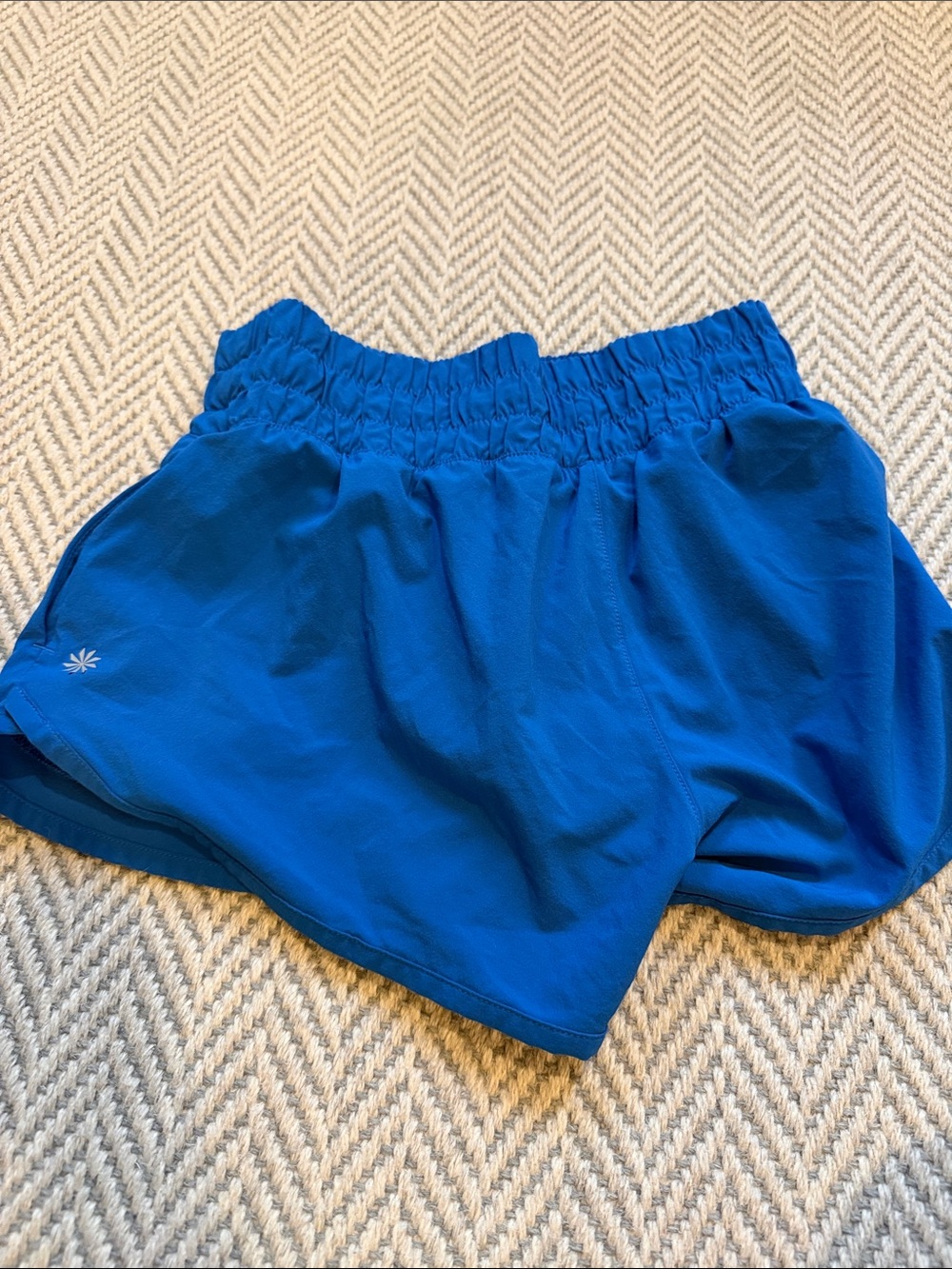 Girls Blue Athletic Shorts with Elastic Waist